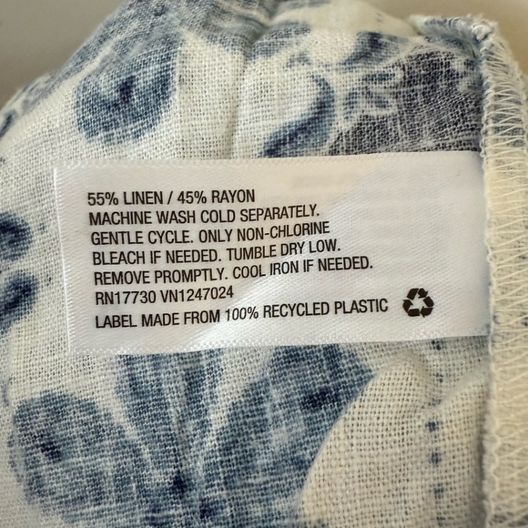 AGUA BENDITA for Target Linen Blend Turquoise Scalloped Hem Floral Mini Skirt - Picture 8 of 8